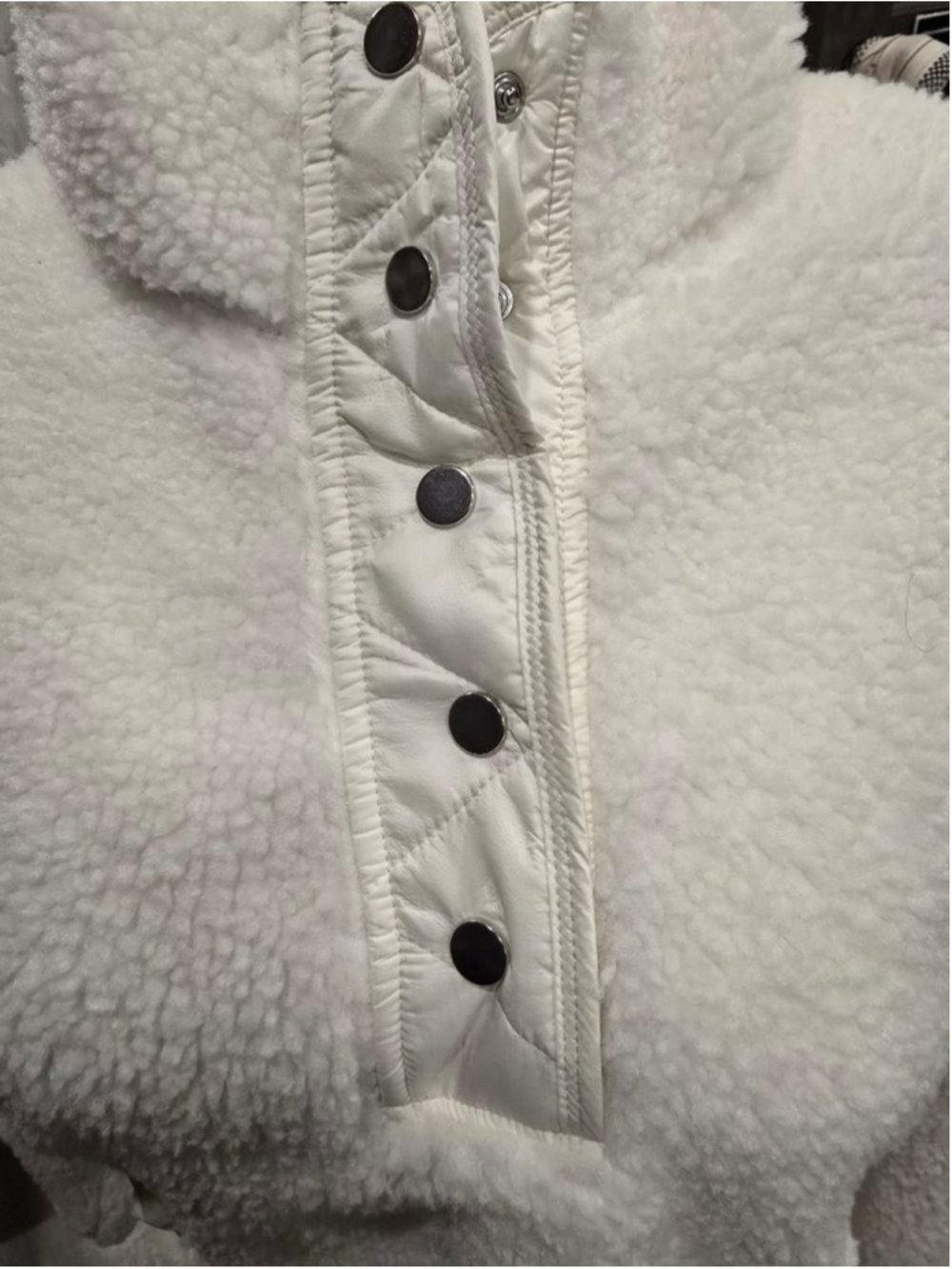 Athleta White Sherpa Pullover Jacket Size Large - Picture 5 of 9